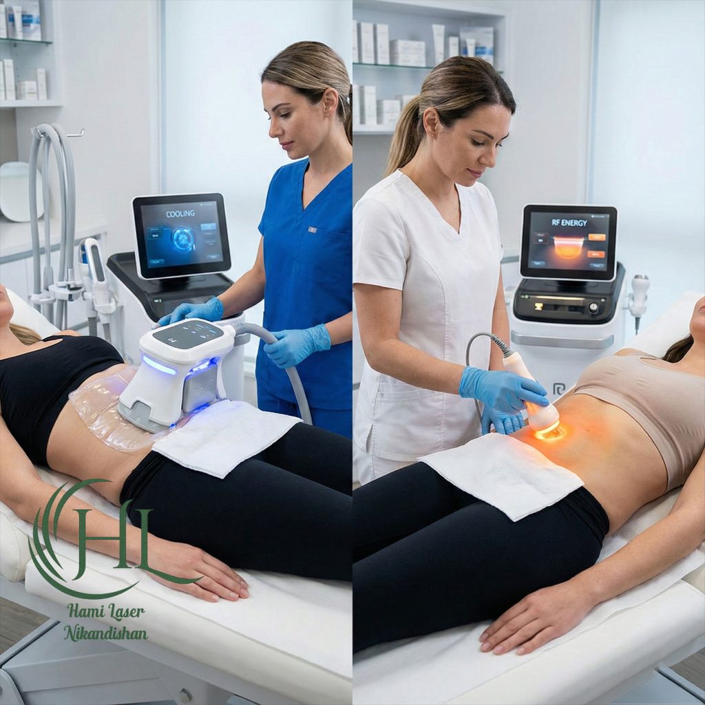 مقایسه کرایولیپولیز و RF | تفاوت‌ها، مزایا و انتخاب بهترین دستگاه لاغری کلینیکی